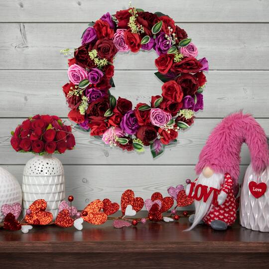 24" Mixed Rose Wreath